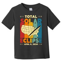 Solar Eclipse 2024 Total Solar Eclipse Vintage Retro Total Eclipse Toddler T-Shirt