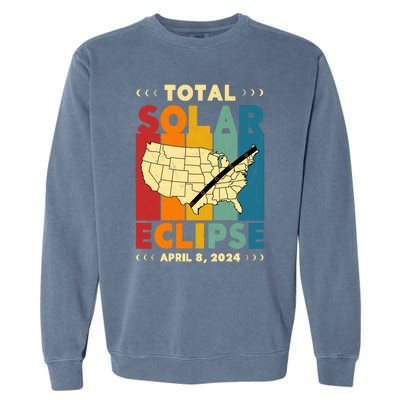 Solar Eclipse 2024 Total Solar Eclipse Vintage Retro Total Eclipse Garment-Dyed Sweatshirt