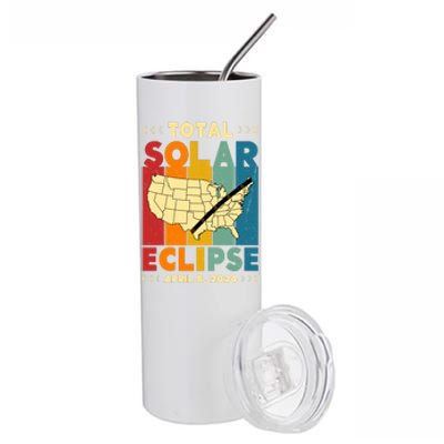 Solar Eclipse 2024 Total Solar Eclipse Vintage Retro Total Eclipse Stainless Steel Tumbler