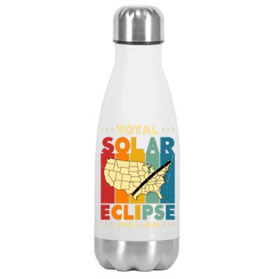 Solar Eclipse 2024 Total Solar Eclipse Vintage Retro Total Eclipse Stainless Steel Insulated Water Bottle