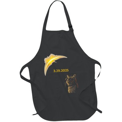 Solar Eclipse 29 March 2025 Solar Eclipse Cat Glasses Cat Full-Length Apron With Pockets