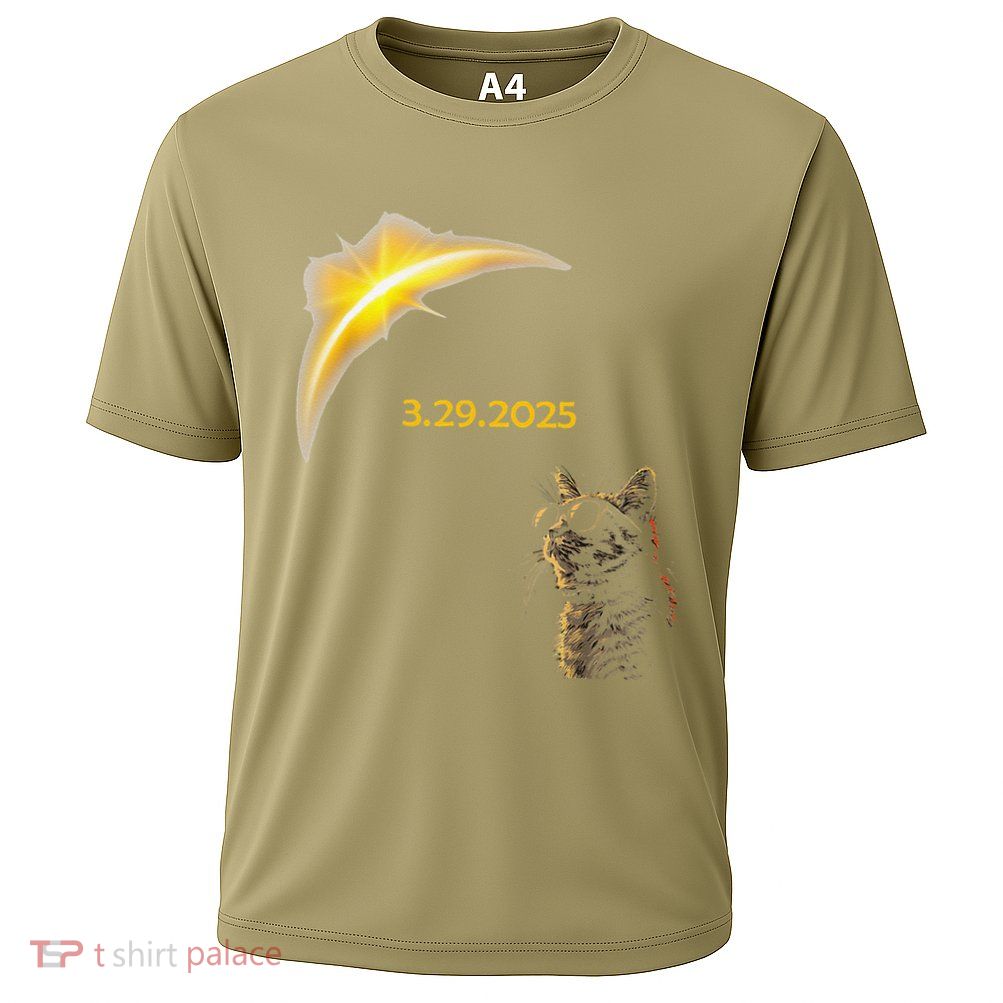 Solar Eclipse 29 March 2025 Solar Eclipse Cat Glasses Cat Cooling Performance Crew T-Shirt
