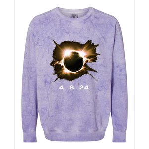 Solar Eclipse 4.8.24 Totality Event 2024 Souvenir Colorblast Crewneck Sweatshirt