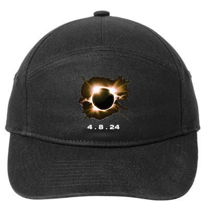 Solar Eclipse 4.8.24 Totality Event 2024 Souvenir 7-Panel Snapback Hat