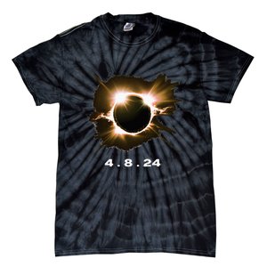 Solar Eclipse 4.8.24 Totality Event 2024 Souvenir Tie-Dye T-Shirt