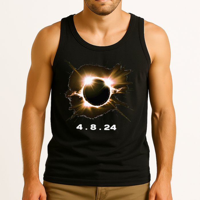 Solar Eclipse 4.8.24 Totality Event 2024 Souvenir Tank Top