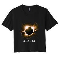 Solar Eclipse 4.8.24 Totality Event 2024 Souvenir Women's Crop Top Tee