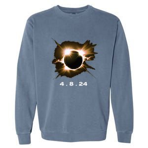 Solar Eclipse 4.8.24 Totality Event 2024 Souvenir Garment-Dyed Sweatshirt