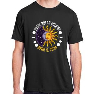 Solar Eclipse 842024 Eclipse With Sun Crescent Moon Adult ChromaSoft Performance T-Shirt