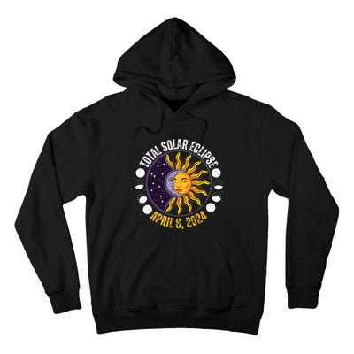 Solar Eclipse 842024 Eclipse With Sun Crescent Moon Tall Hoodie