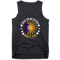 Solar Eclipse 842024 Eclipse With Sun Crescent Moon Tank Top