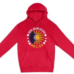 Solar Eclipse 842024 Eclipse With Sun Crescent Moon Premium Pullover Hoodie