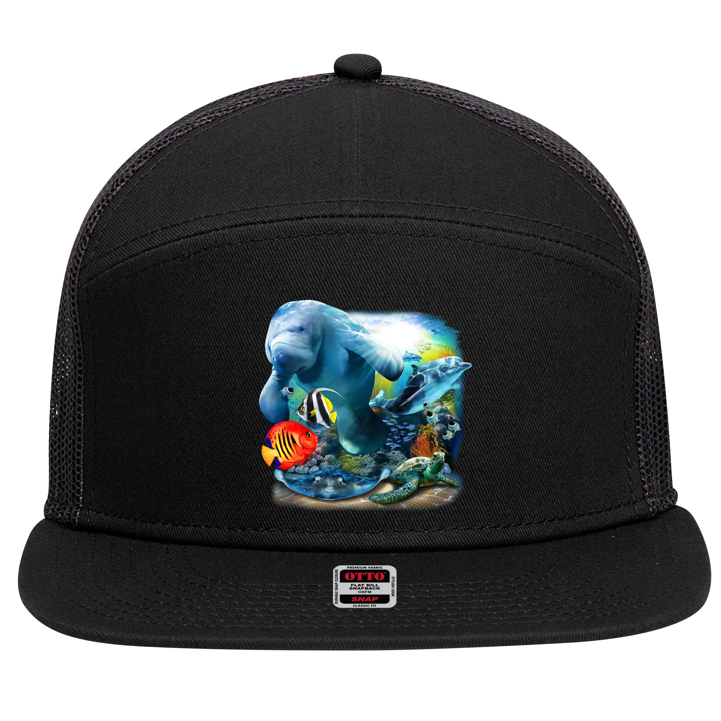 Sea Life - Classic Collage 7 Panel Mesh Trucker Snapback Hat