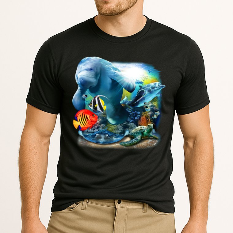 Sea Life - Classic Collage Cooling Performance Crew T-Shirt