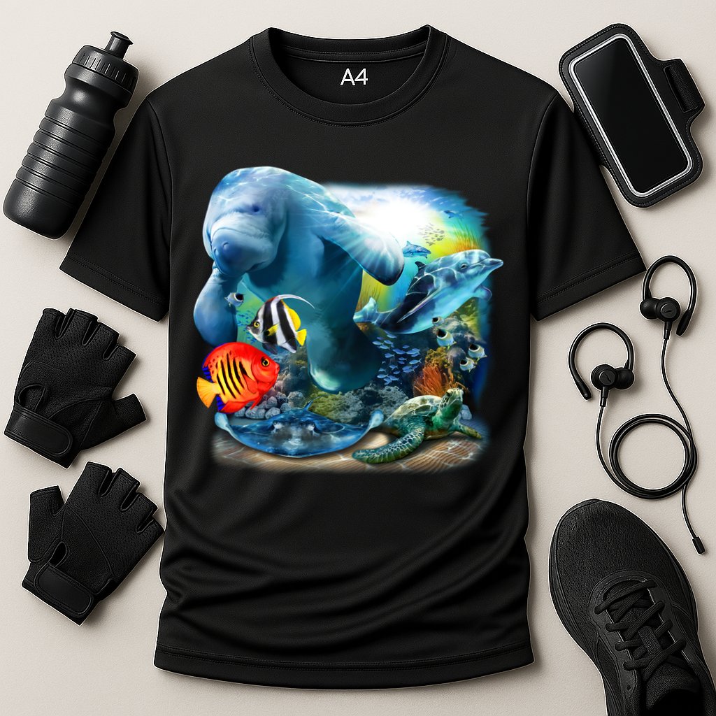 Sea Life - Classic Collage Cooling Performance Crew T-Shirt