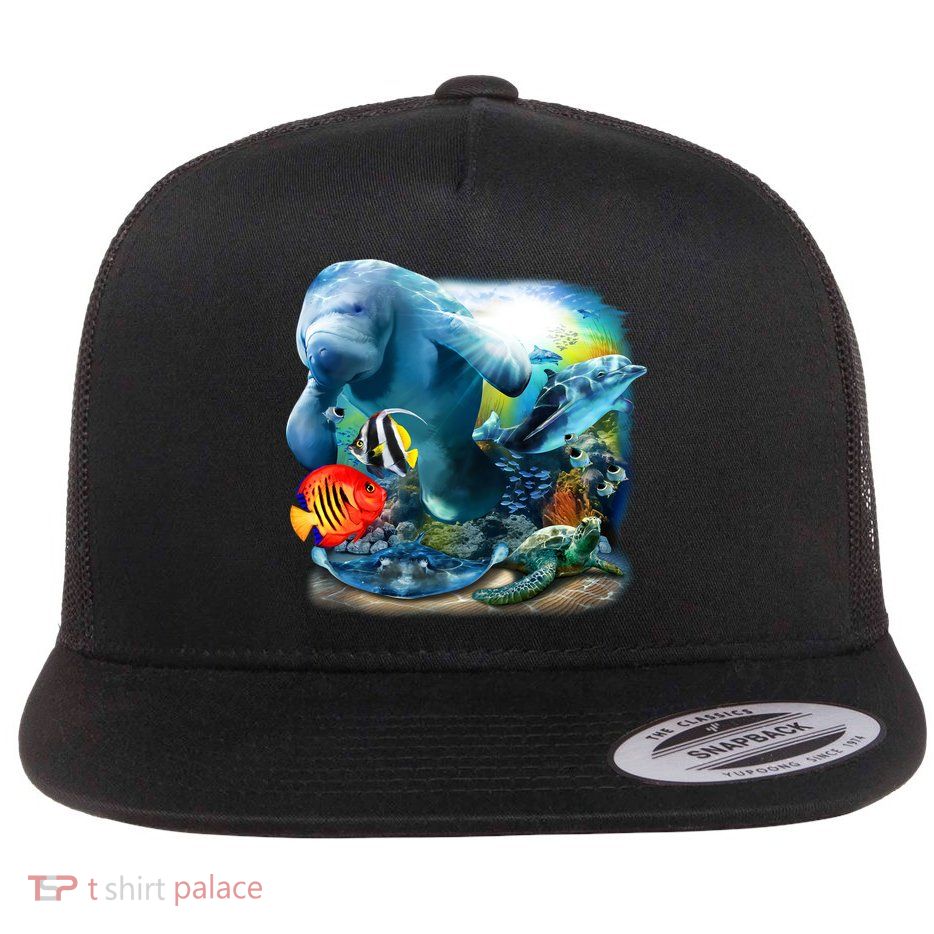 Sea Life - Classic Collage Flatbill Hat