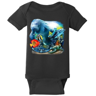 Sea Life - Classic Collage Baby Bodysuit