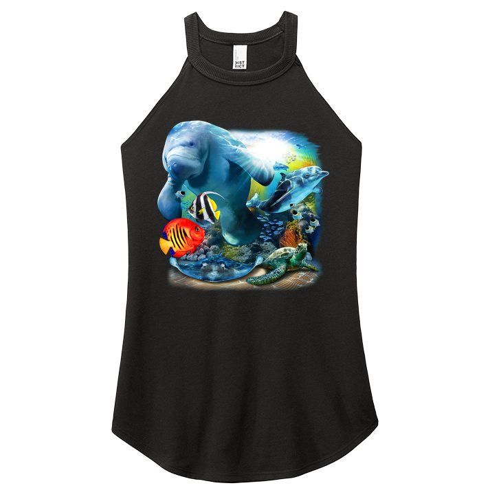 Sea Life - Classic Collage Women's Perfect Tri Rocker Tank