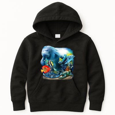Sea Life - Classic Collage Kids Hoodie