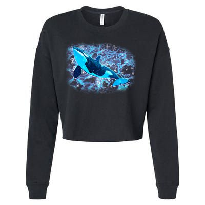 Sea Life Whale Cropped Pullover Crew