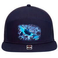 Sea Life Whale 7 Panel Mesh Trucker Snapback Hat