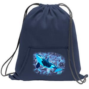 Sea Life Whale Sweatshirt Cinch Pack Bag