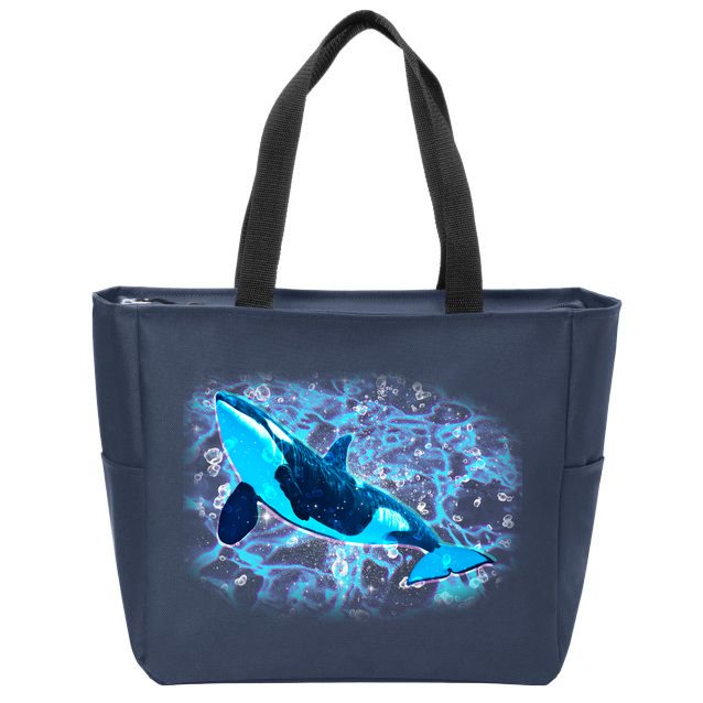Sea Life Whale Zip Tote Bag
