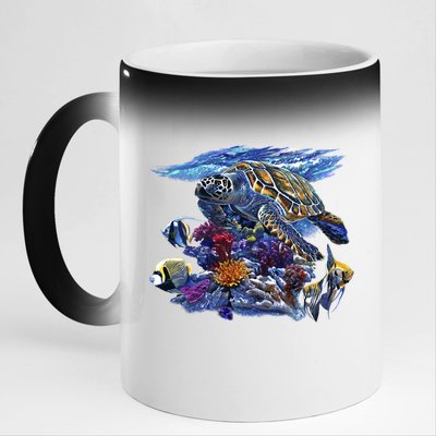 Sea Turtle Life 11oz Black Color Changing Mug