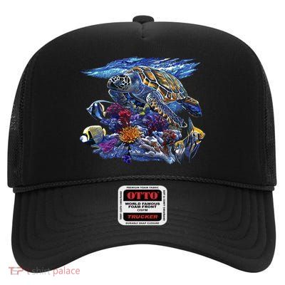 Sea Turtle Life High Crown Mesh Back Trucker Hat