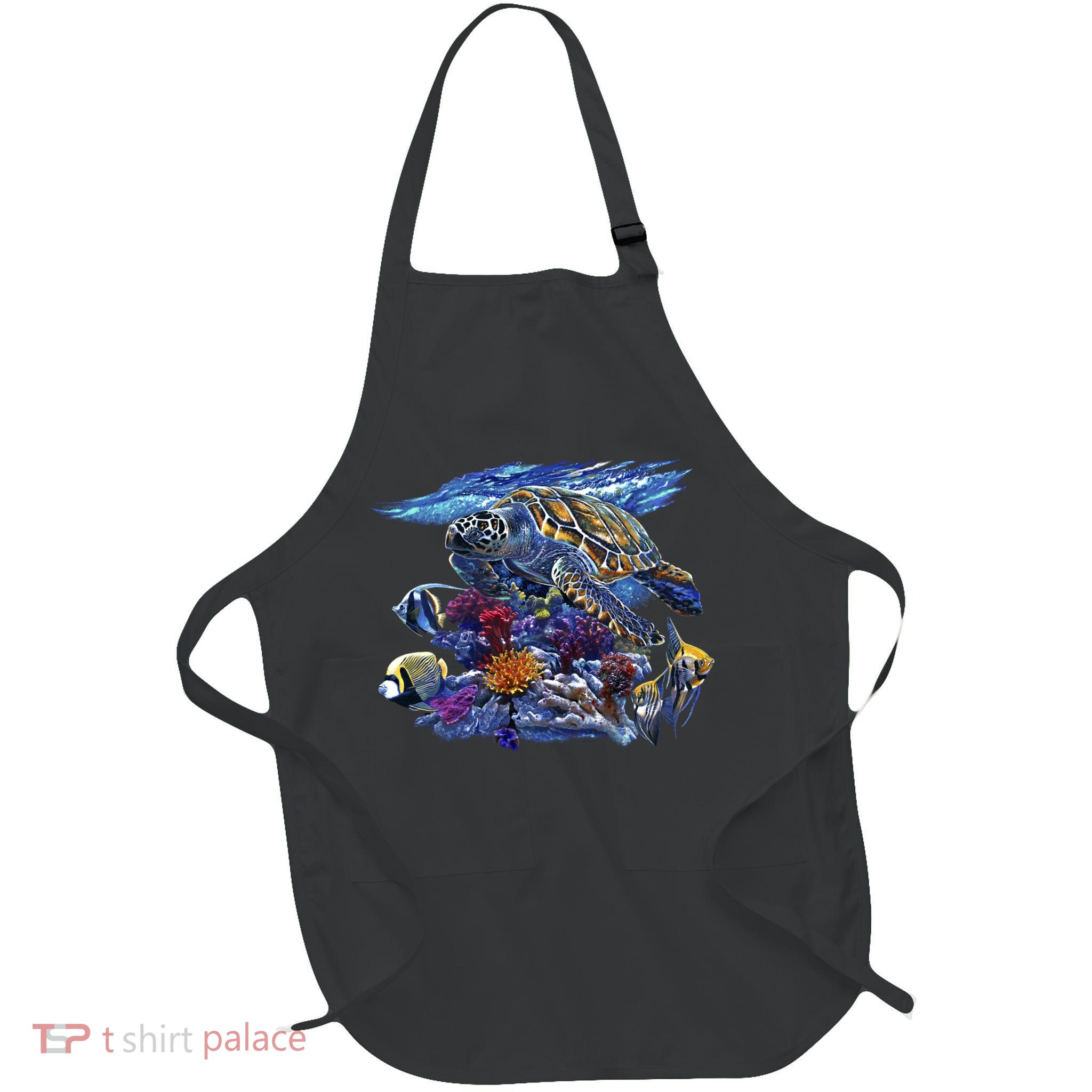 Sea Turtle Life Full-Length Apron With Pockets