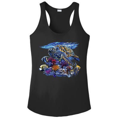 Sea Turtle Life Ladies PosiCharge Competitor Racerback Tank