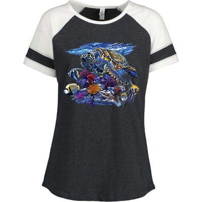 Sea Turtle Life Enza Ladies Jersey Colorblock Tee