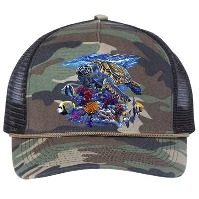 Sea Turtle Life Retro Rope Trucker Hat Cap