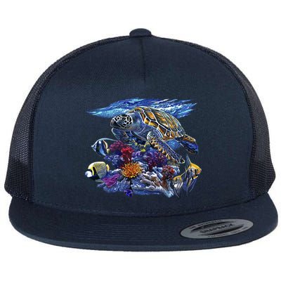 Sea Turtle Life Flat Bill Trucker Hat