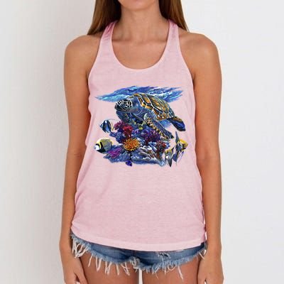 Sea Turtle Life Women's Knotted Racerback Tank