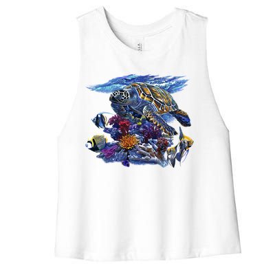 Sea Turtle Life Women's Racerback Cropped Tank