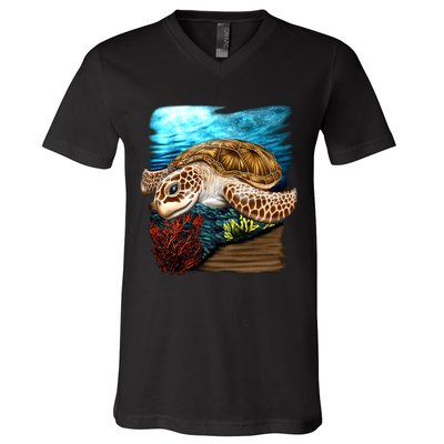 Sea Turtle Ocean V-Neck T-Shirt