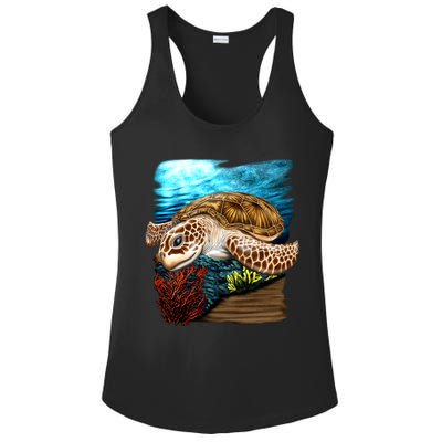 Sea Turtle Ocean Ladies PosiCharge Competitor Racerback Tank