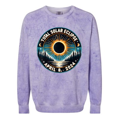 Solar Eclipse Astronomy Vintage 2024 Solar Eclipse Colorblast Crewneck Sweatshirt