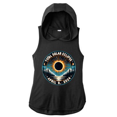 Solar Eclipse Astronomy Vintage 2024 Solar Eclipse Ladies PosiCharge Tri-Blend Wicking Draft Hoodie Tank