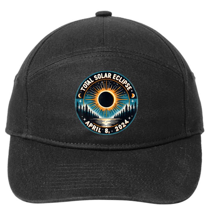 Solar Eclipse Astronomy Vintage 2024 Solar Eclipse 7-Panel Snapback Hat