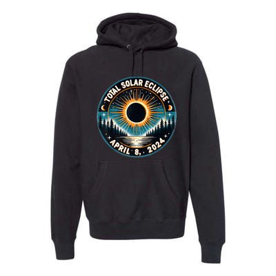 Solar Eclipse Astronomy Vintage 2024 Solar Eclipse Premium Hoodie