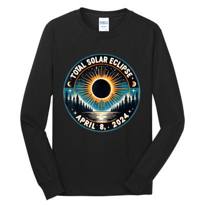 Solar Eclipse Astronomy Vintage 2024 Solar Eclipse Tall Long Sleeve T-Shirt