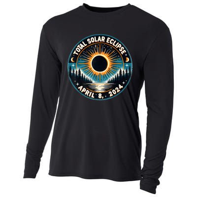 Solar Eclipse Astronomy Vintage 2024 Solar Eclipse Cooling Performance Long Sleeve Crew