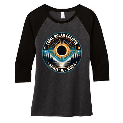 Solar Eclipse Astronomy Vintage 2024 Solar Eclipse Women's Tri-Blend 3/4-Sleeve Raglan Shirt