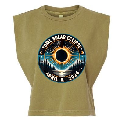 Solar Eclipse Astronomy Vintage 2024 Solar Eclipse Garment-Dyed Women's Muscle Tee