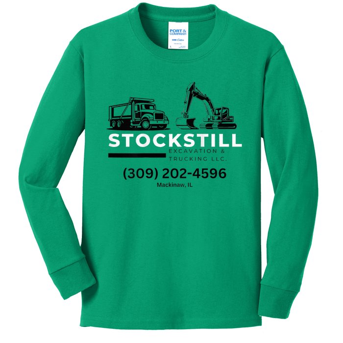 Stockstill Excavation And Trucking Black Wwhite Company Kids Long Sleeve Shirt