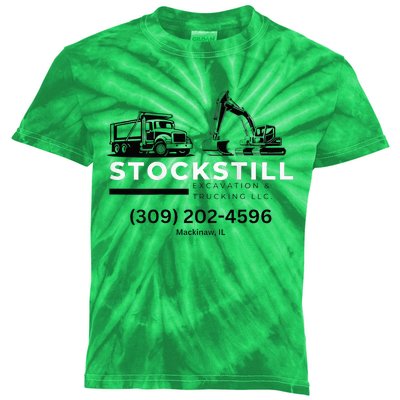 Stockstill Excavation And Trucking Black Wwhite Company Kids Tie-Dye T-Shirt