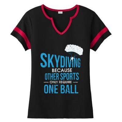 Skydive & Extreme Athlete Skydiving Design For A Skydiver Ladies Halftime Notch Neck Tee