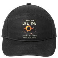 Solar Eclipse Astronomy Twice In Lifetime 2024 Solar Eclipse 7-Panel Snapback Hat